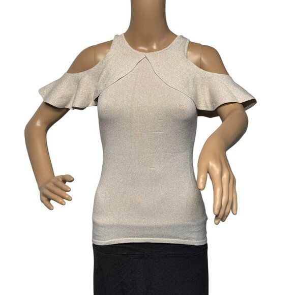 Lilly Pulitzer Ivory Rayon Blend Cold Shoulder Tank Top/Cami Sweater Size: XXS - Picture 1 of 10